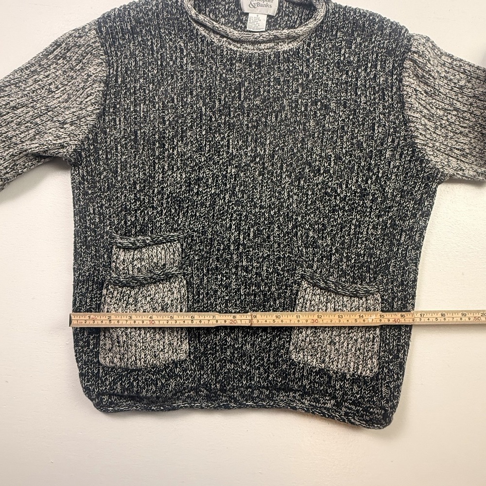 Christopher & Banks Size S Sweater Women's Pullover Long Sleeve Knit Black Gray - Picture 7 of 9